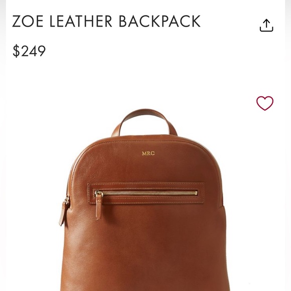 Leather Mark & Graham “Zoe” Backpack in Navy - Picture 7 of 7